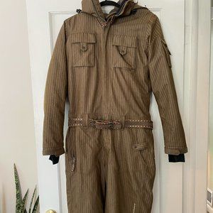 Orage Women's Oneside Pinstriped Snow Suit with Utility Screwdriver Belt